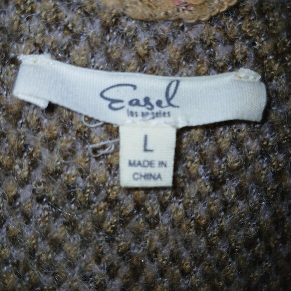 Oversized Easel Los Angeles Leopard  Knit Cardigan | Cozy Boho Boutique Style - Picture 4 of 4